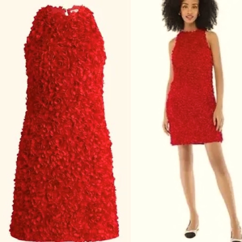 Jcrew Red Rosette Dress NWT!!